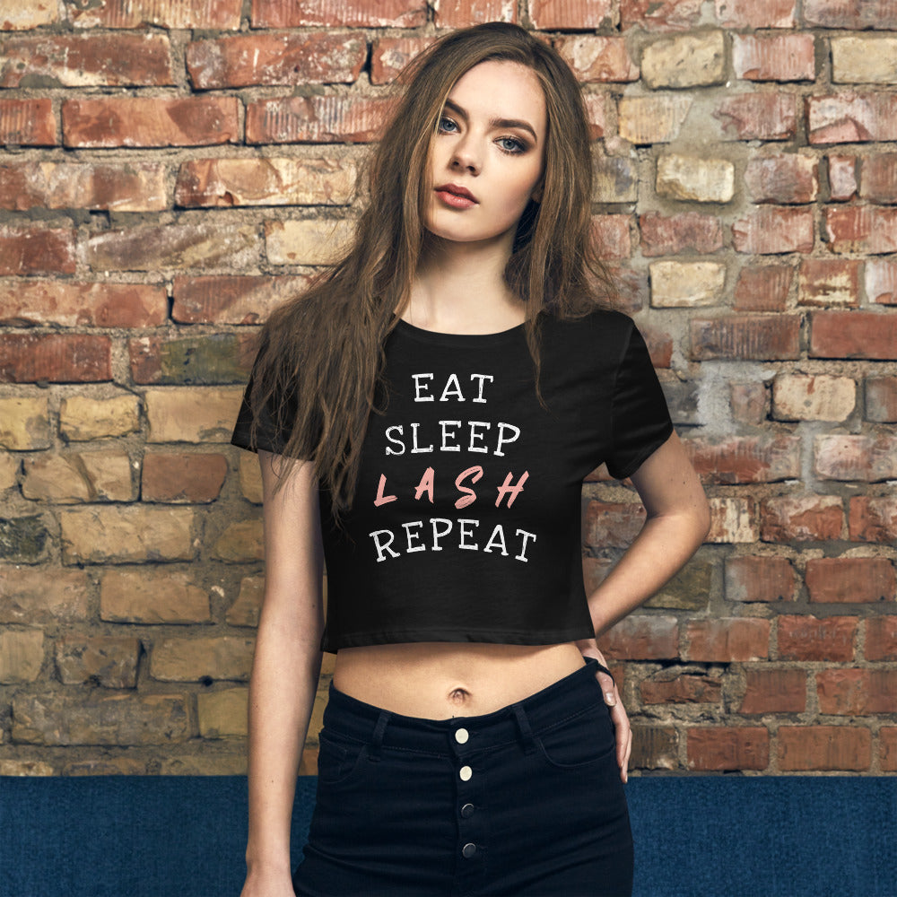 Eat Sleep Lash Repeat Crop Tee