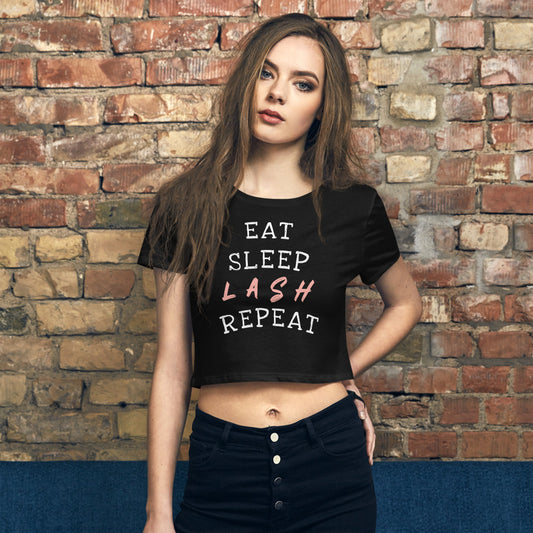 Eat Sleep Lash Repeat Crop Tee